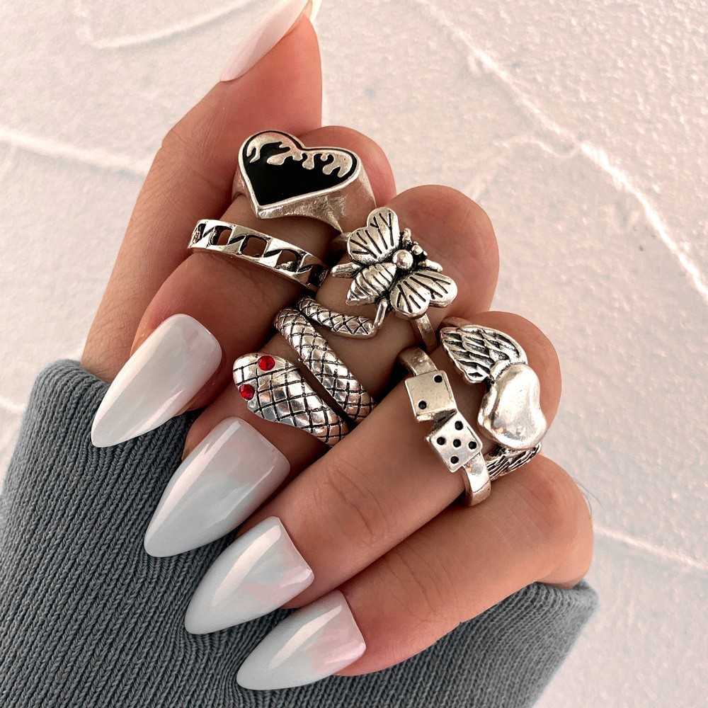 6Pcs Vintage Punk Snake Knuckl - đánh giá và giá Vintage Punk Knuckle Rings Set