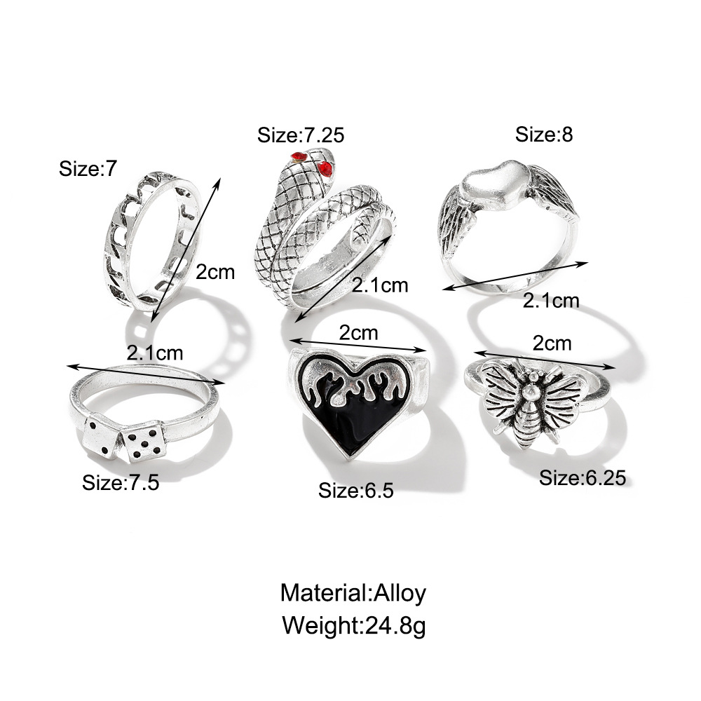6Pcs Vintage Punk Snake Knuckl - đánh giá và giá Vintage Punk Knuckle Rings Set