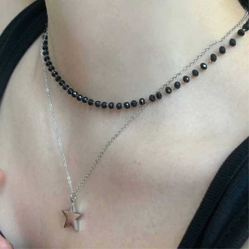 6Pcs Gothic Layered Necklace S - đánh giá và giá Layered Pendant Necklace Aesthetic