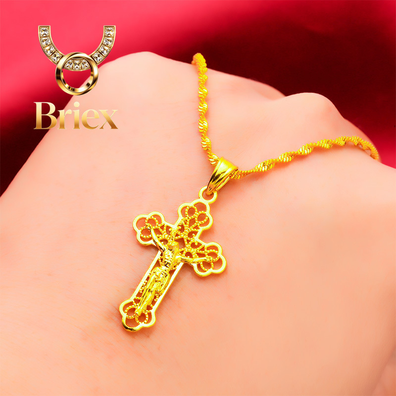 Briex Jewelry Ins Vintage Gold - đánh giá và giá Cross Pendant Necklace Gold