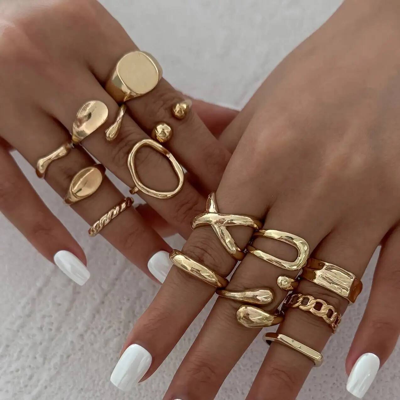 IngeSight.Z 14Pcs/Set Hip Hop  - đánh giá và giá Vintage Punk Knuckle Rings Set