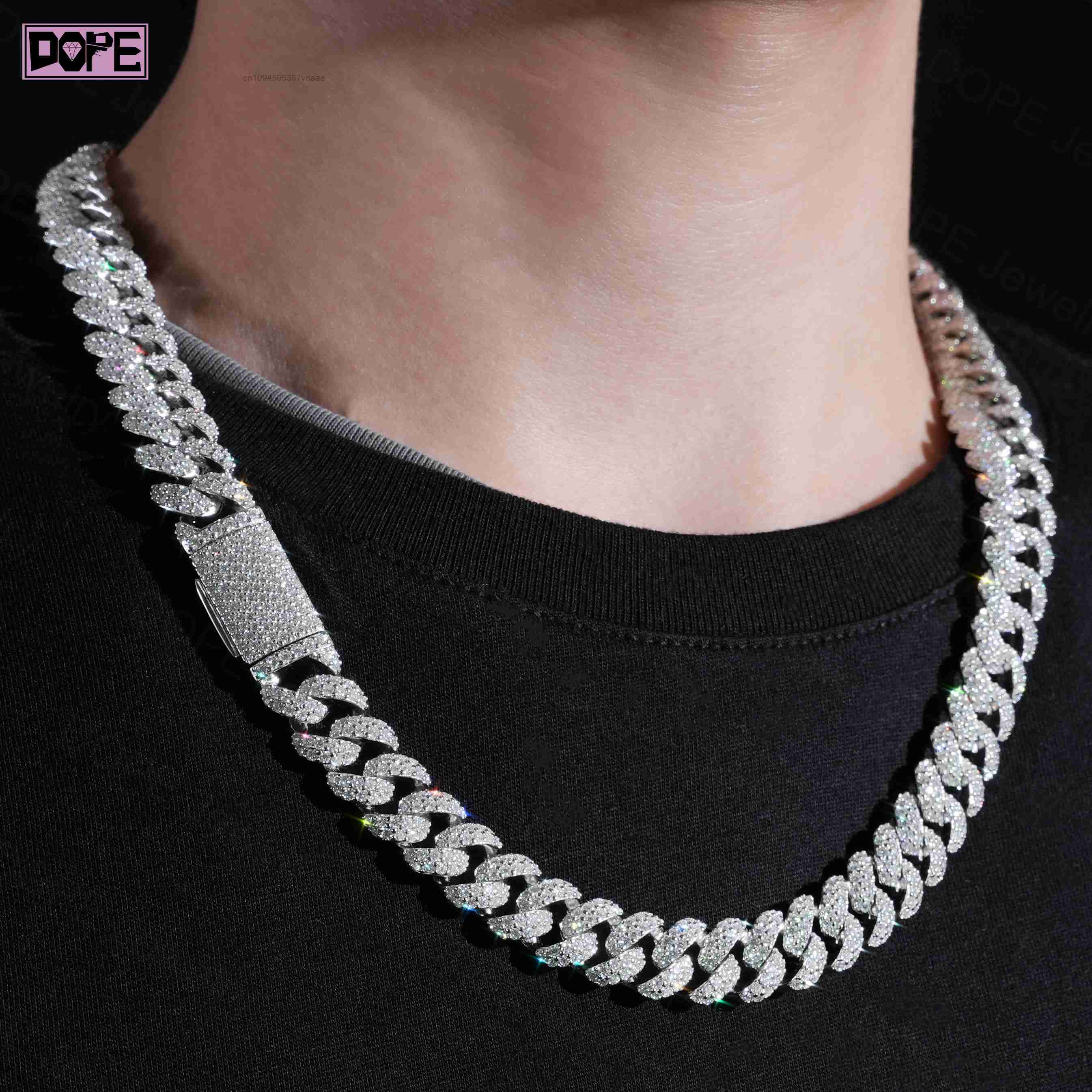 12mm Vvs Iced Out Moissanite C - đánh giá và giá Cuban Link Chain 12Mm
