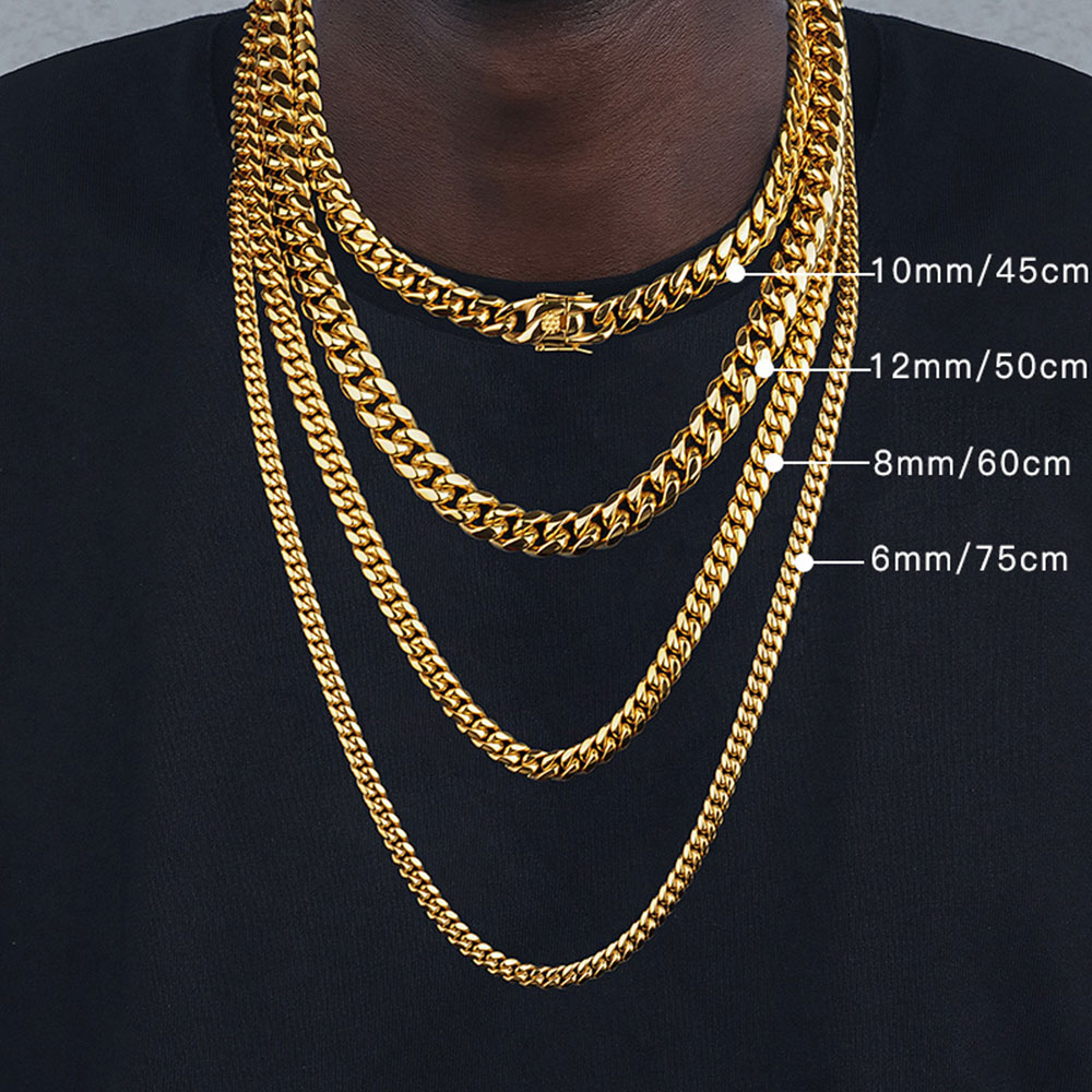 6Mm/8Mm/10Mm/12Mm Hip-Hop Cao  - đánh giá và giá Cuban Link Chain 12Mm