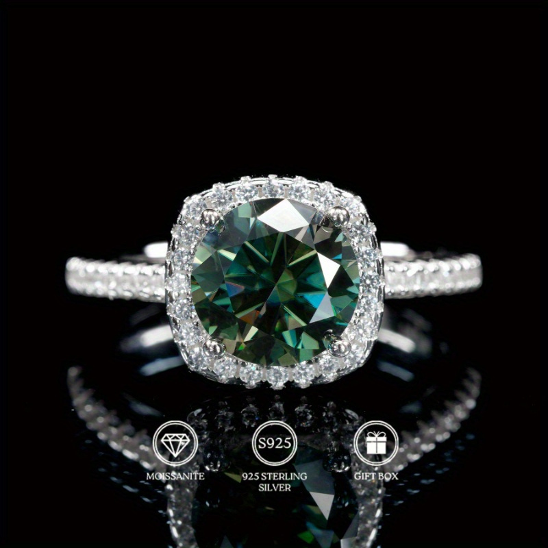 1PC 1/2/3 CARAT Round Cut Gree - đánh giá và giá Moissanite Engagement Ring 1 Carat
