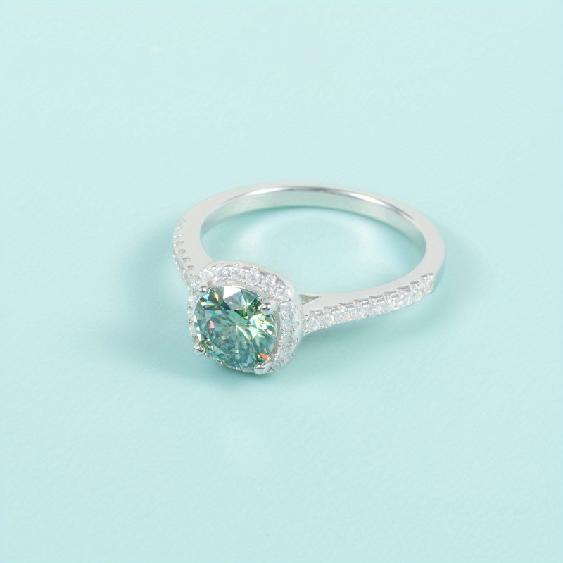 1PC 1/2/3 CARAT Round Cut Gree - đánh giá và giá Moissanite Engagement Ring 1 Carat