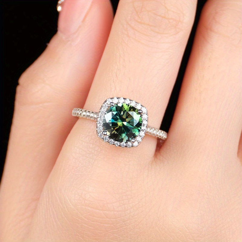 1PC 1/2/3 CARAT Round Cut Gree - đánh giá và giá Moissanite Engagement Ring 1 Carat