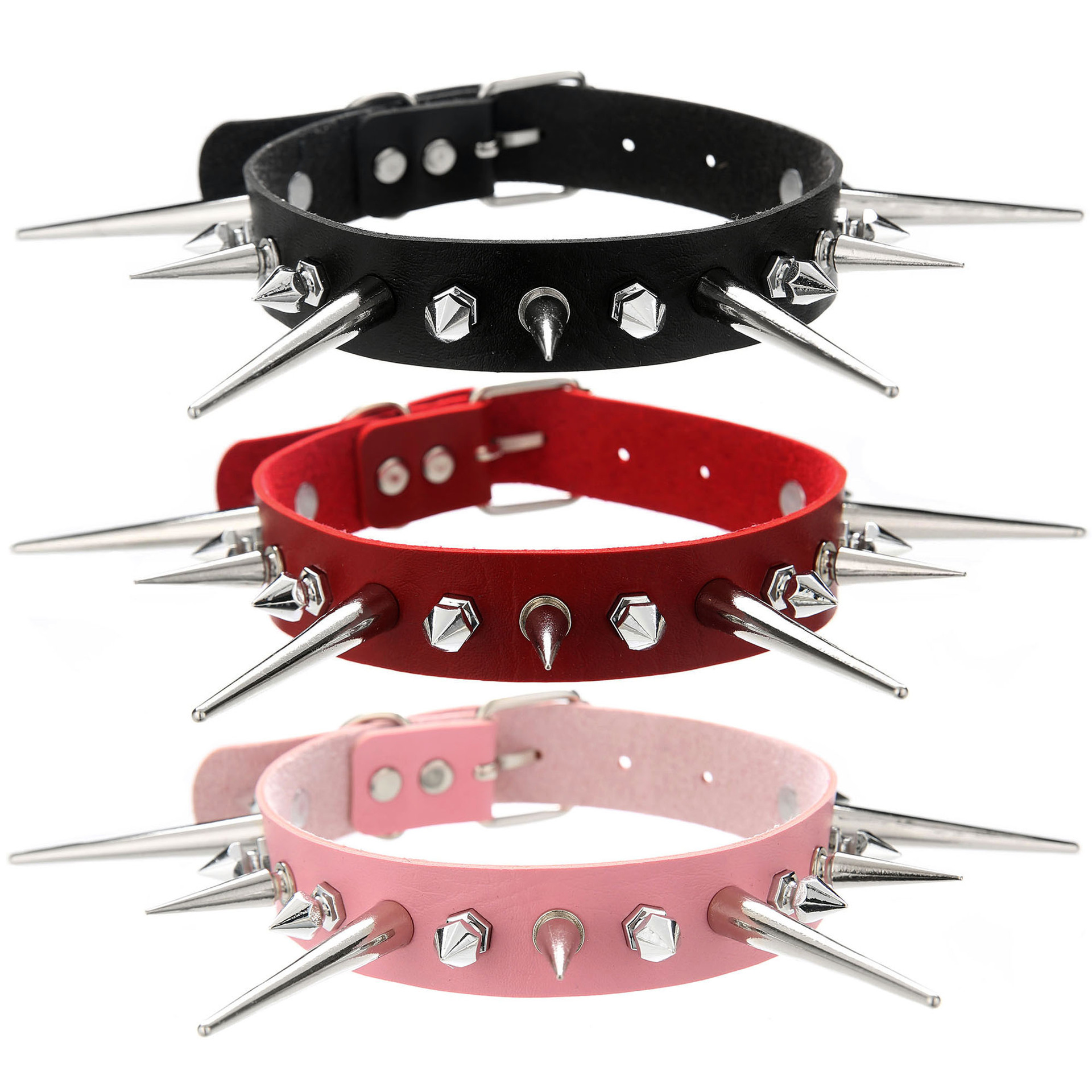 KMVEXO Punk Long Spike Choker  - đánh giá và giá Goth Punk Spike Choker