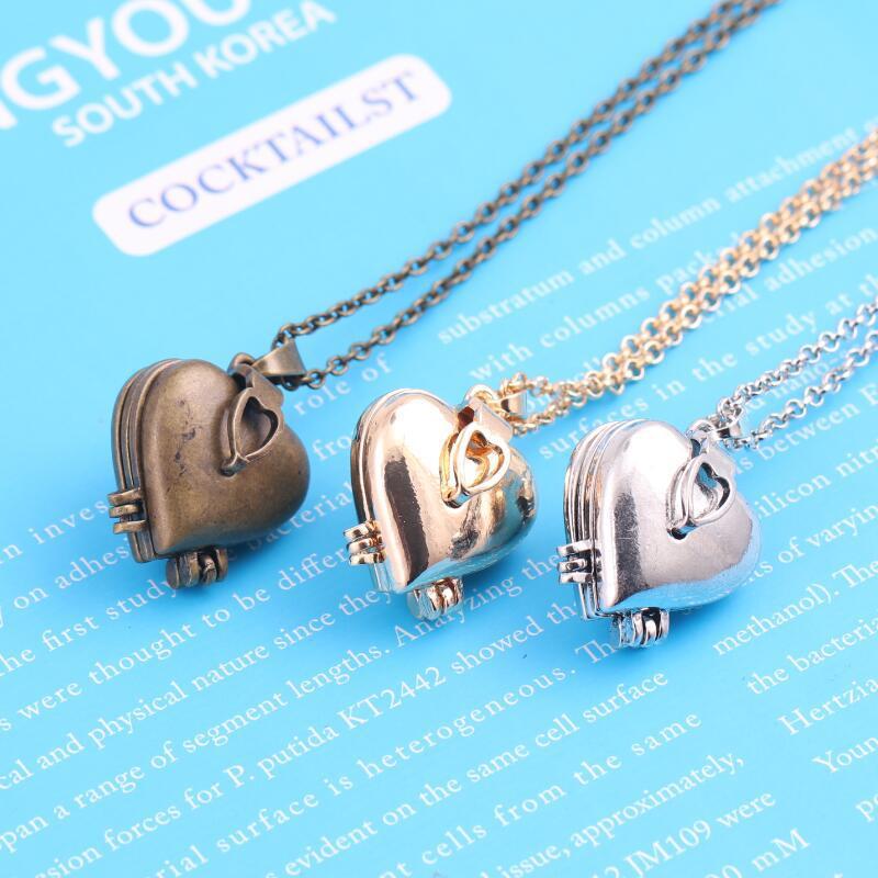 Vintage Folding Multi-Layer He - đánh giá và giá Heart Locket Necklace Photo