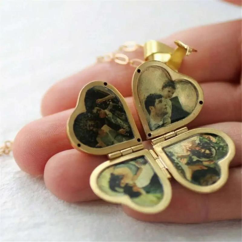 Vintage Folding Multi-Layer He - đánh giá và giá Heart Locket Necklace Photo