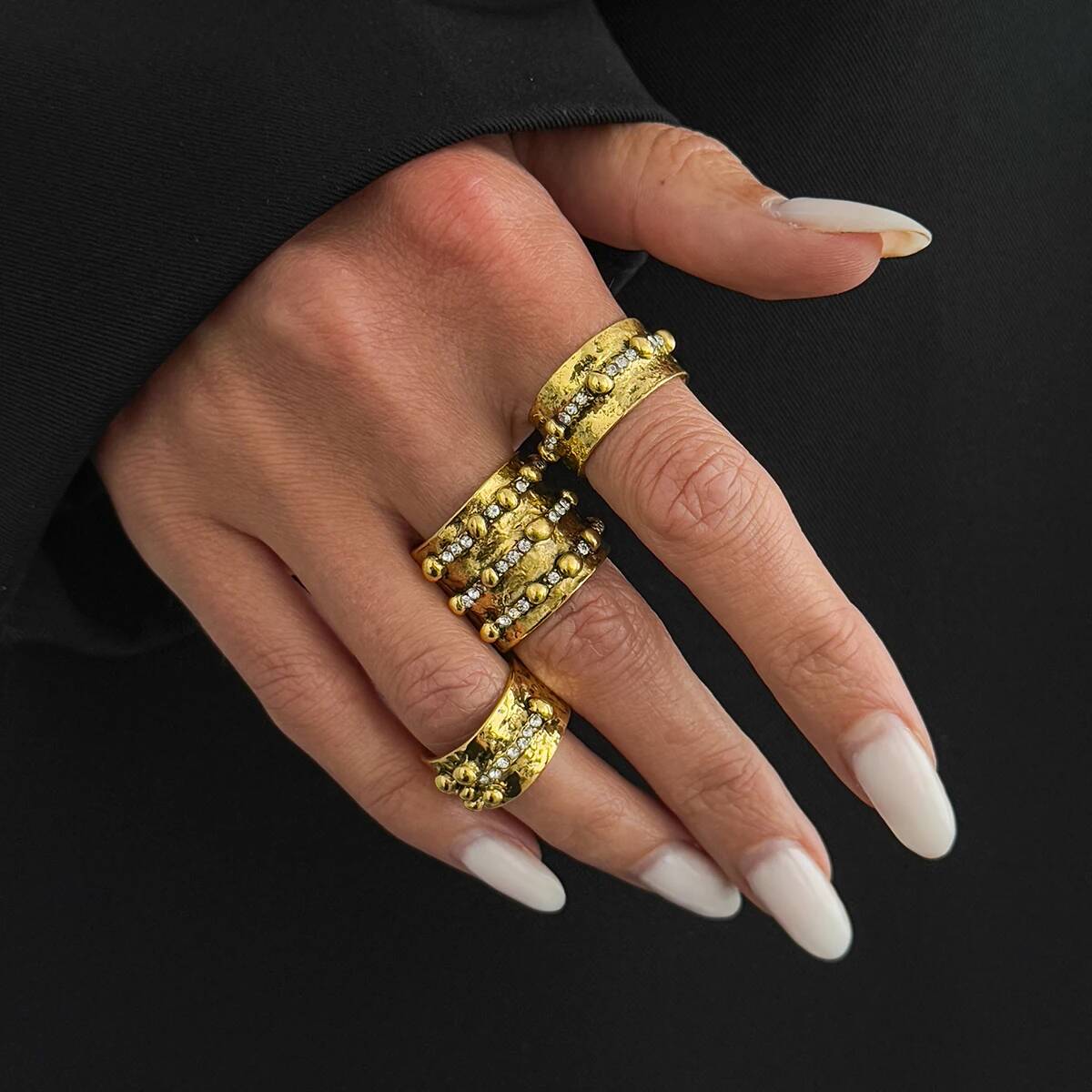 Ingemark 3Pcs Vintage Inlay Rh - đánh giá và giá Vintage Punk Knuckle Rings Set