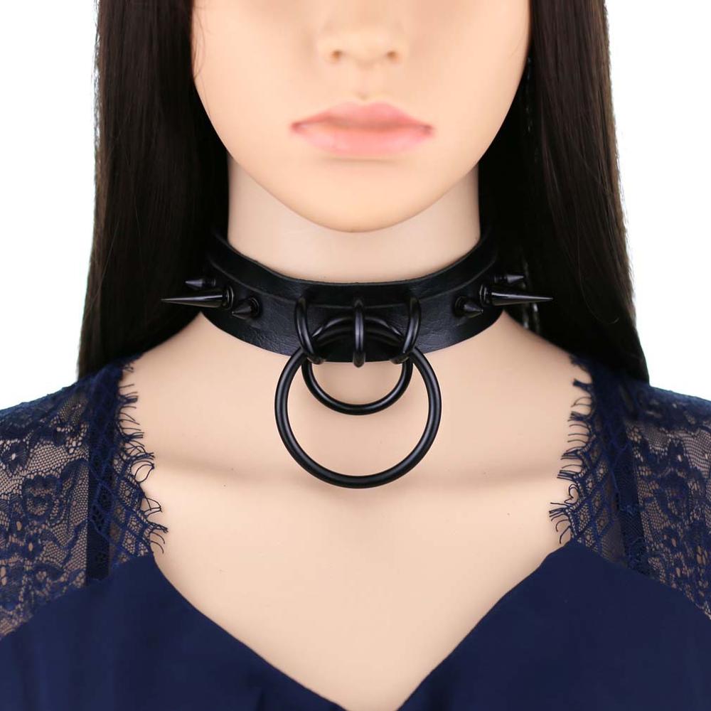 Đen Nhọn Choker Gót Da Mũi Nhọ - đánh giá và giá Goth Punk Spike Choker