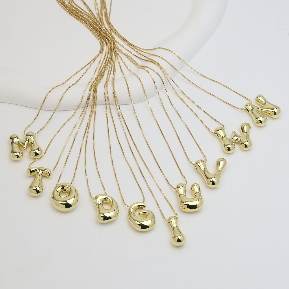 Creative A-Z Balloon Bubble Le - đánh giá và giá Initial Letter Necklace 18K Gold