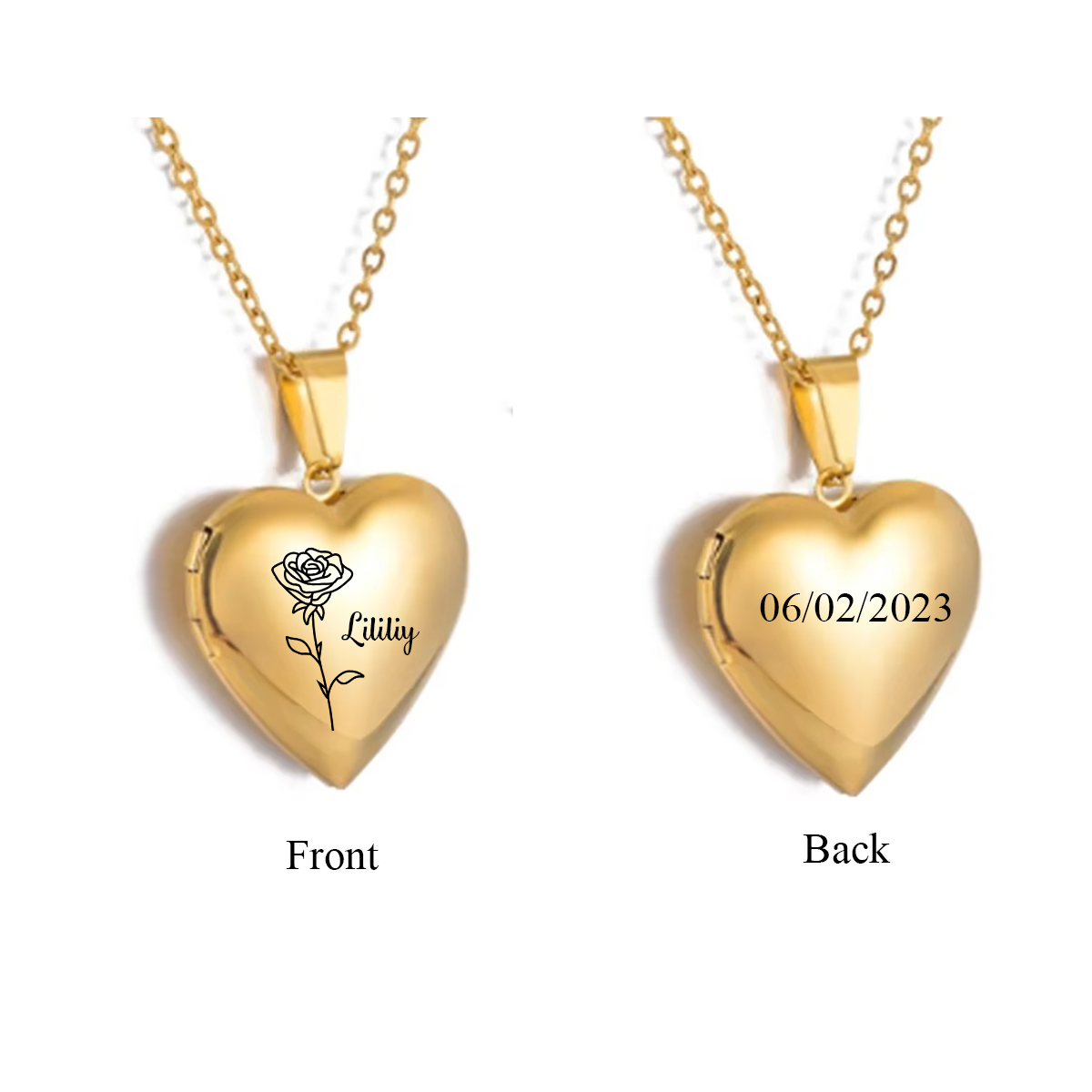 Custom Personalized Heart Birt - đánh giá và giá Heart Locket Necklace Photo