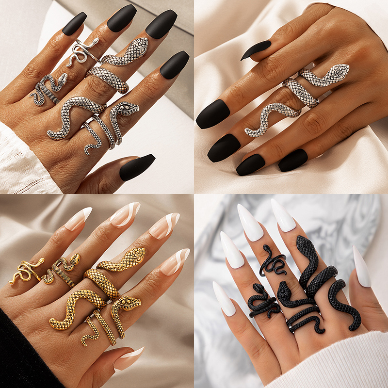 Punk Snake Shaped Knuckle Ring - đánh giá và giá Vintage Punk Knuckle Rings Set