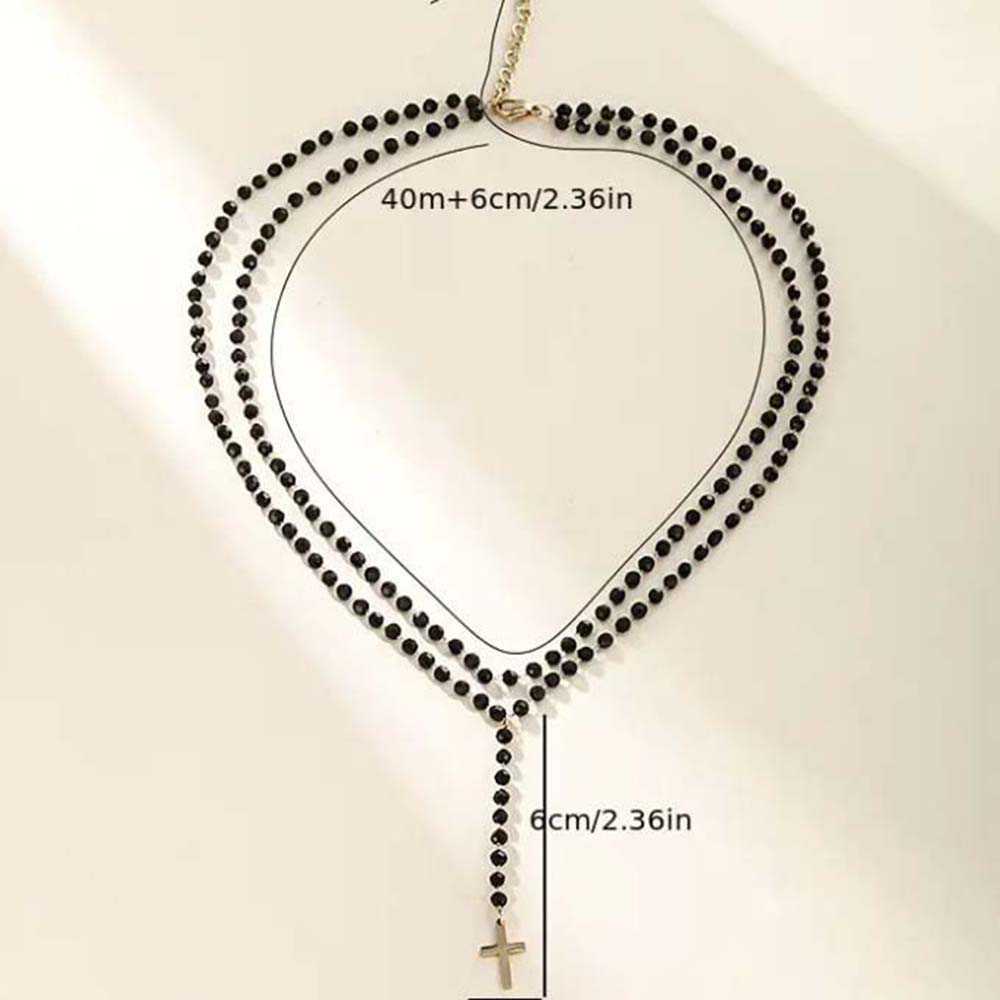 Gothic Double Layer Black Crys - đánh giá và giá Layered Pendant Necklace Aesthetic