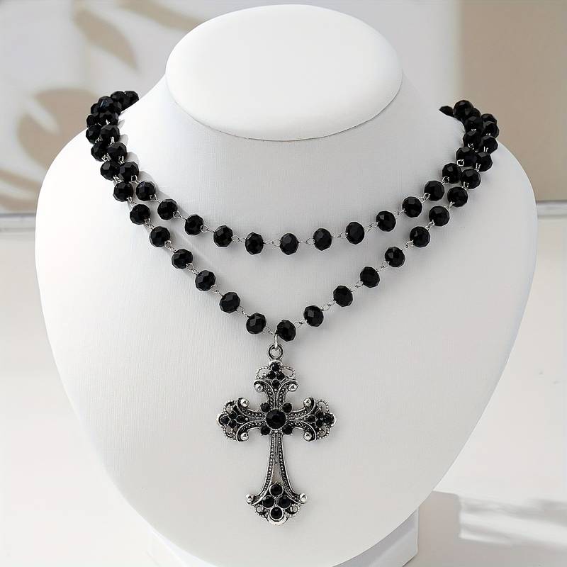 Y2K Grunge Gothic Layered Cros - đánh giá và giá Layered Pendant Necklace Aesthetic