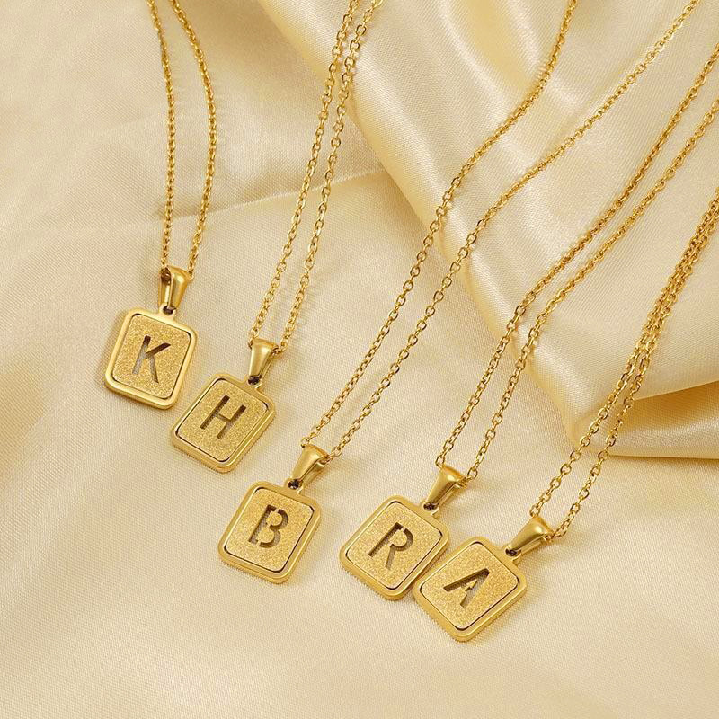 3pcs/ Bag High Quality Chains  - đánh giá và giá Initial Letter Necklace 18K Gold