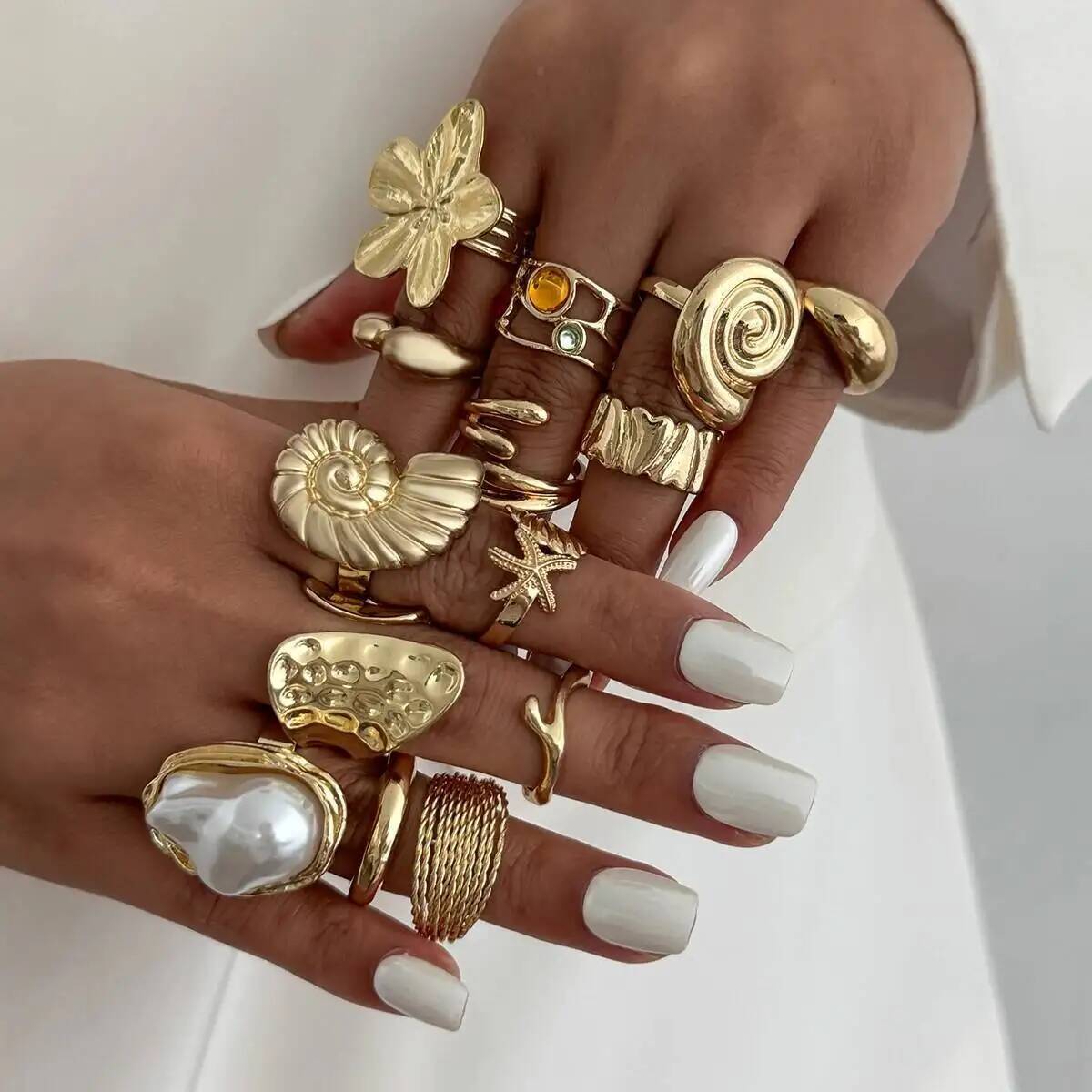 IngeSight.Z 14 Pcs/Set Hip Hop - đánh giá và giá Vintage Punk Knuckle Rings Set