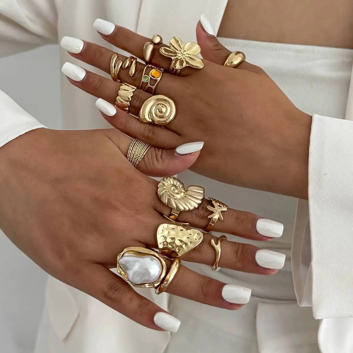 IngeSight.Z 14 Pcs/Set Hip Hop - đánh giá và giá Vintage Punk Knuckle Rings Set