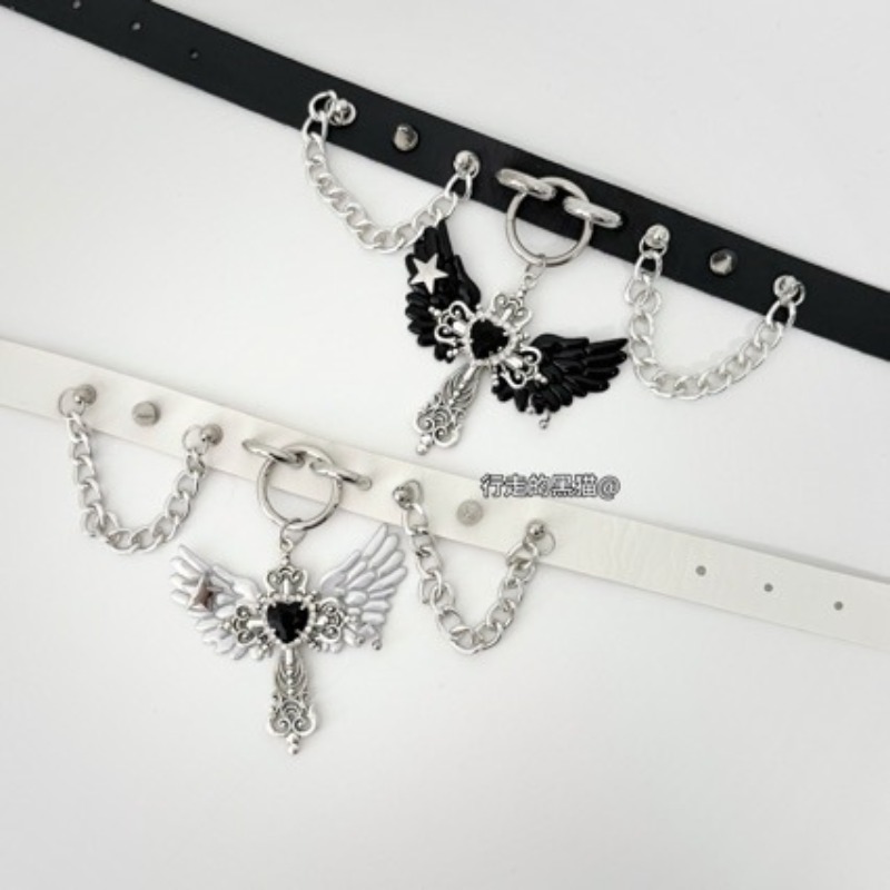 Gothic Subculture Angel Wing C - đánh giá và giá Layered Pendant Necklace Aesthetic