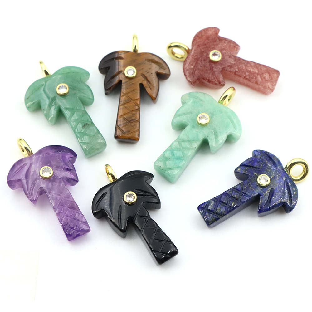 30mm Natural Stone Coconut Tre - đánh giá và giá Crystal Pendant Necklace Natural Stone
