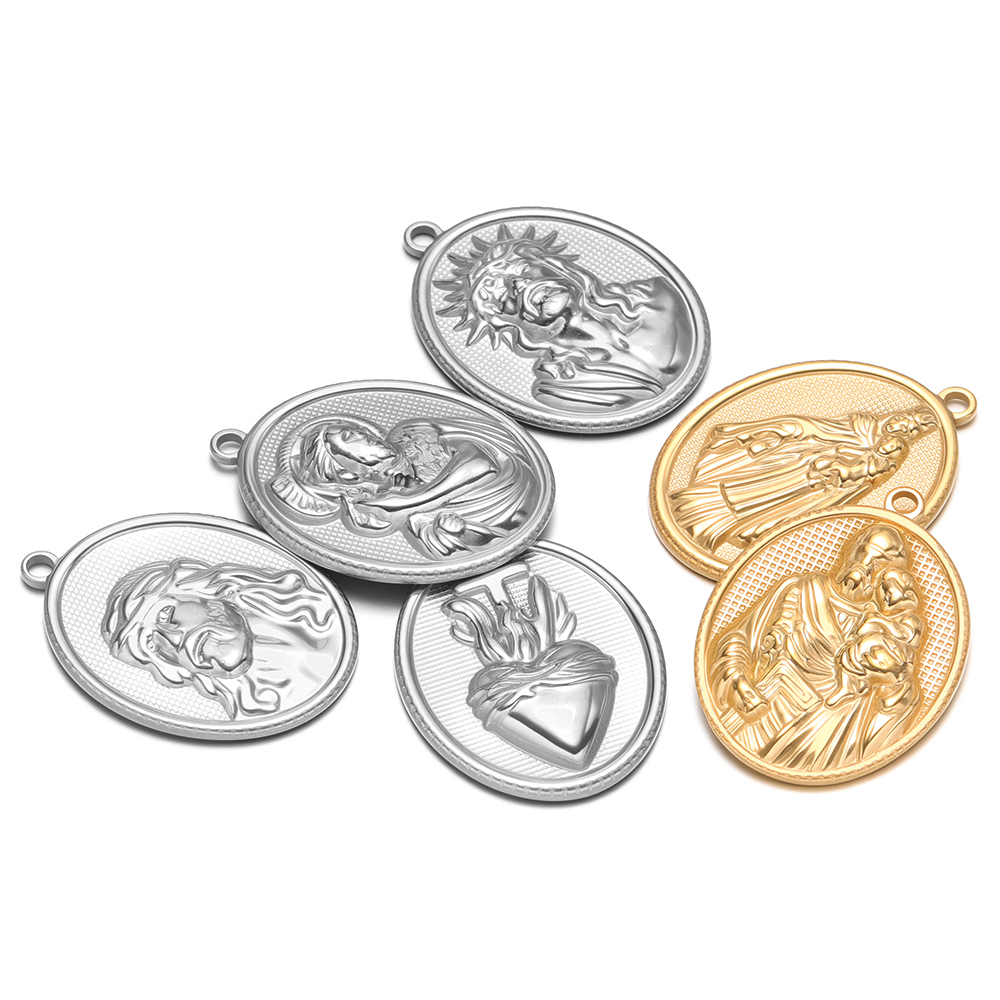 5pcs Stainless Steel Gold Oval - đánh giá và giá Cross Pendant Necklace Gold