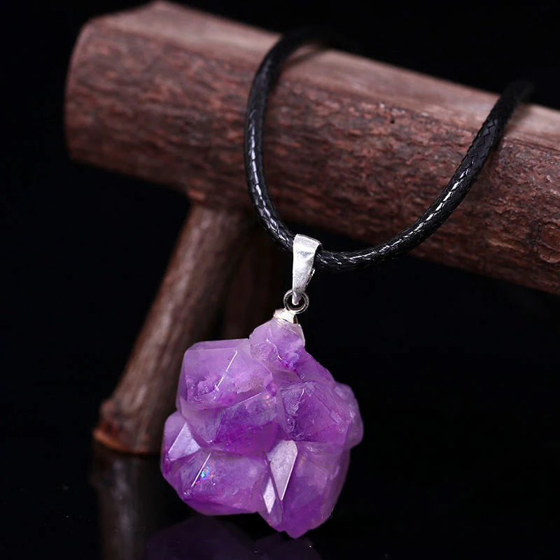 Tự Nhiên Amethysts Vòng Cổ Hoa - đánh giá và giá Crystal Pendant Necklace Natural Stone
