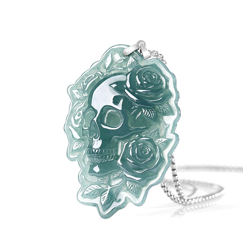 Natural Burmese Jadeite Skull  - đánh giá và giá Necklaces
