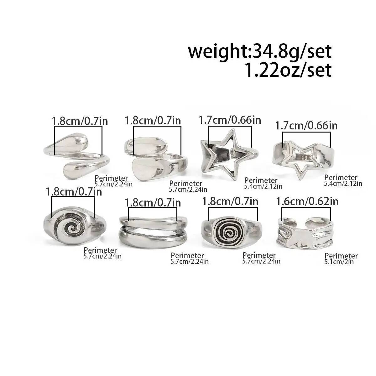 Ingemark 8 Pcs/Set Gothic Pent - đánh giá và giá Vintage Punk Knuckle Rings Set