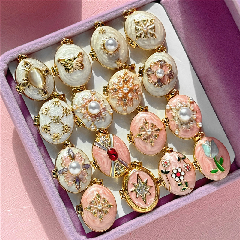 HangZhi Enamel Romantic Pink W - đánh giá và giá Heart Locket Necklace Photo