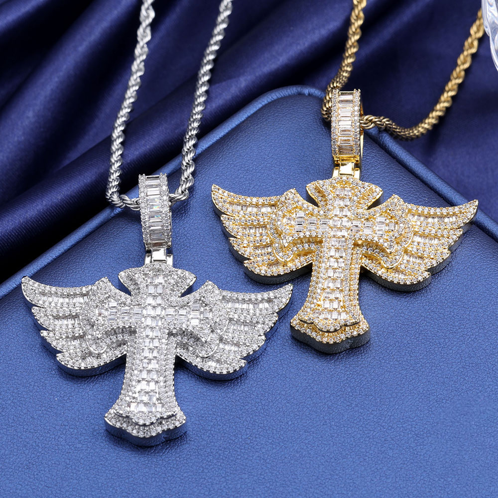 Hip Hop Full Diamond 18k gold  - đánh giá và giá Cross Pendant Necklace Gold