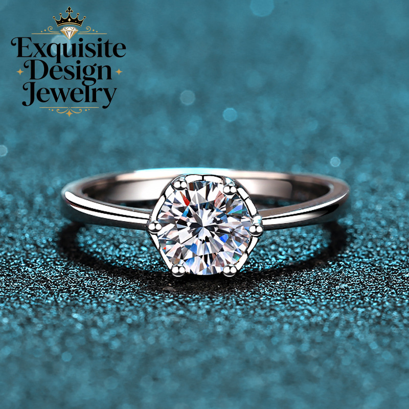 Exquisite Platinum PT950 Brigh - đánh giá và giá Moissanite Engagement Ring 1 Carat