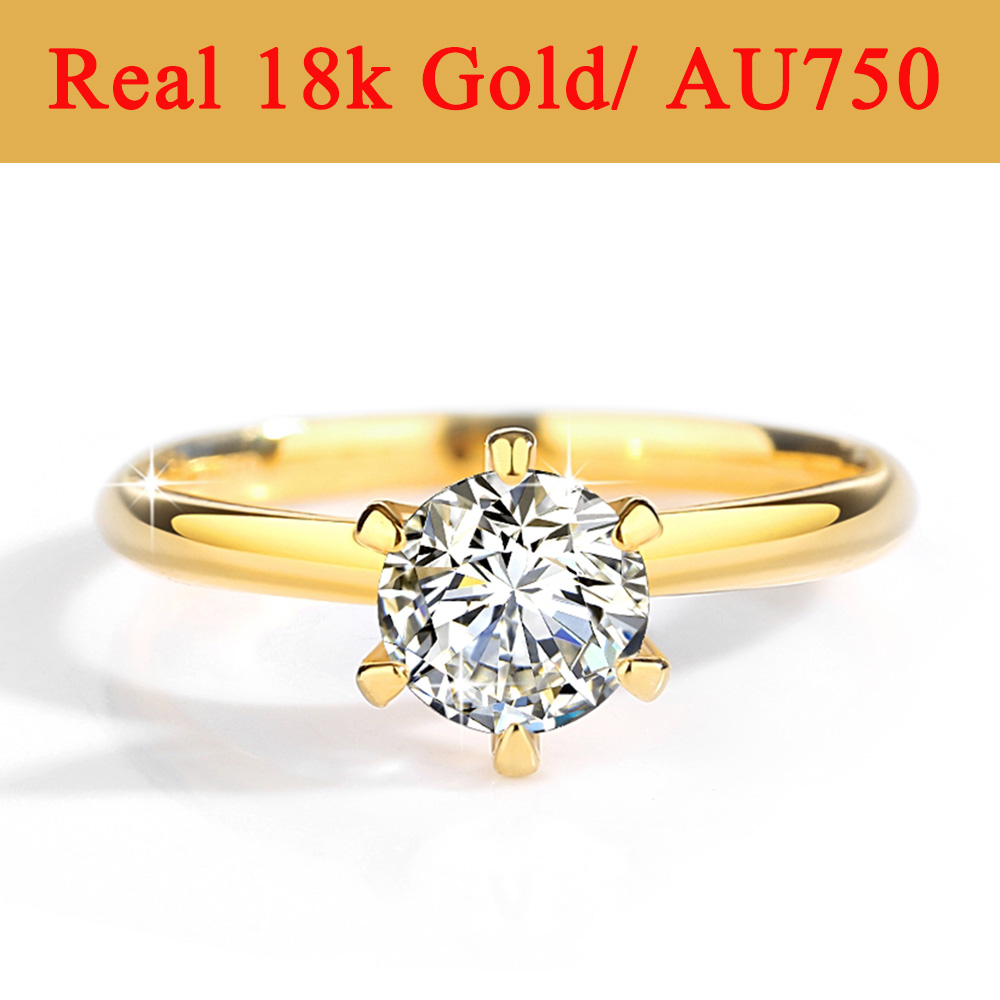 Real Gold 18K Moissanite Rings - đánh giá và giá Moissanite Engagement Ring 1 Carat